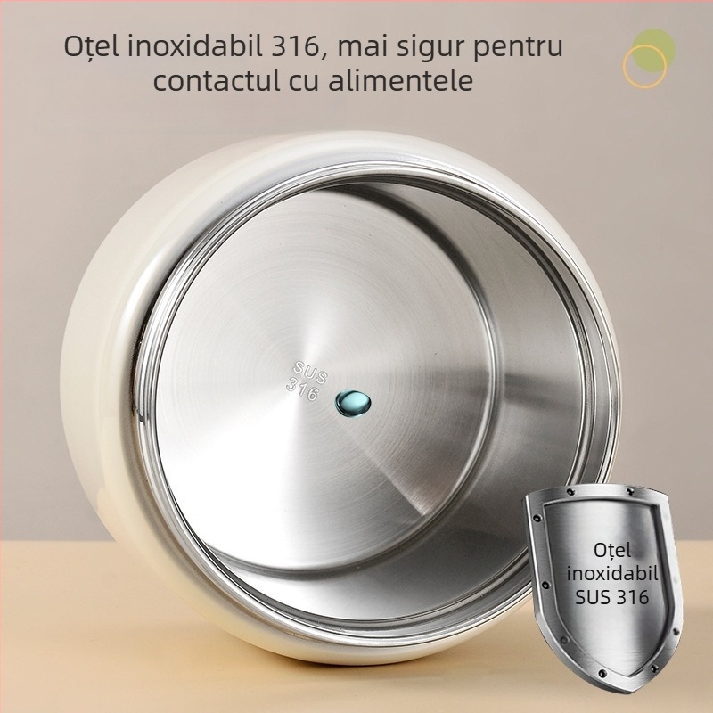 Cutie de prânz izolată din oțel inoxidabil 316, cu tacâmuri, cutie de prânz portabil în stil Bento