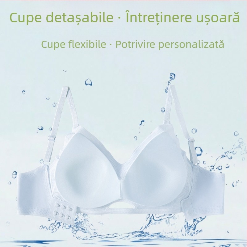  Sutien push-up fără cusături, ușor și respirabil pentru vară, cu suport lateral și design plăcut al spatelui