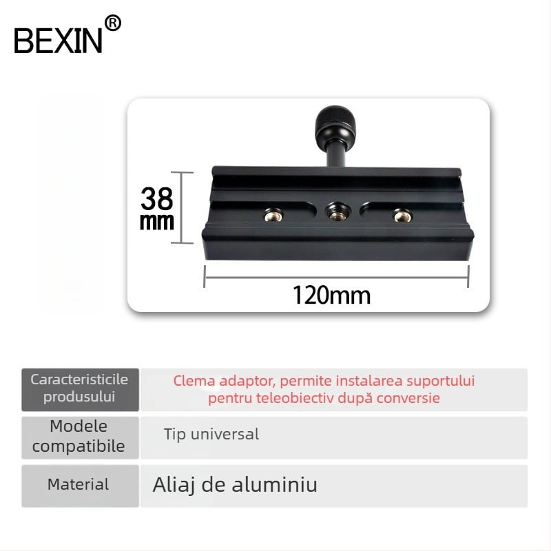 QR-120 Placă extinsă cu eliberare rapidă – adaptor/prindere pentru baza de trepied DSLR