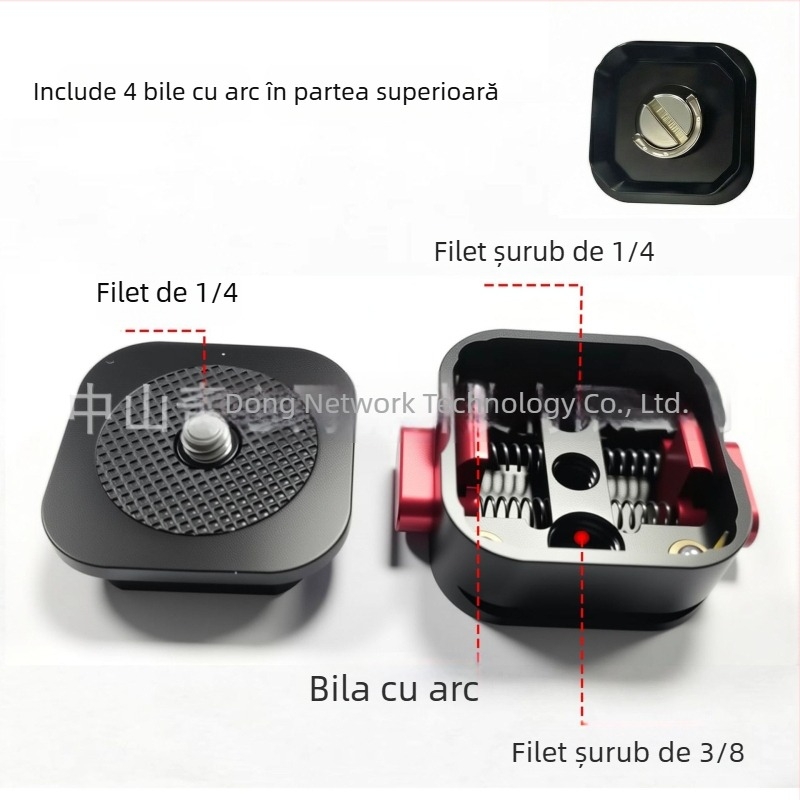 Placă de eliberare rapidă pentru DSLR și kit bază pentru cap de trepied Arca-Swiss, 38 mm