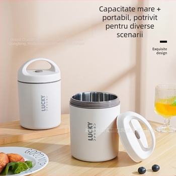 Cutie termică din oțel inoxidabil 304, vas portabil mic, capacitate 1 L pentru supă și terci