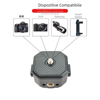 Placă universală de eliberare rapidă și clemă pentru camere mirrorless, cap de trepied
