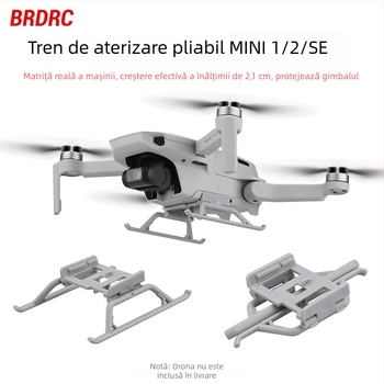 BRDRC Picioare de aterizare înălțate pentru DJI Mini 2, cu design pliabil și suport pentru gimbal