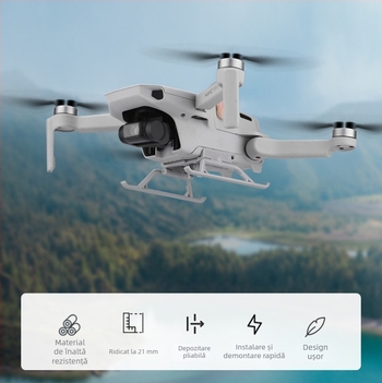 BRDRC Picioare de aterizare înălțate pentru DJI Mini 2, cu design pliabil și suport pentru gimbal