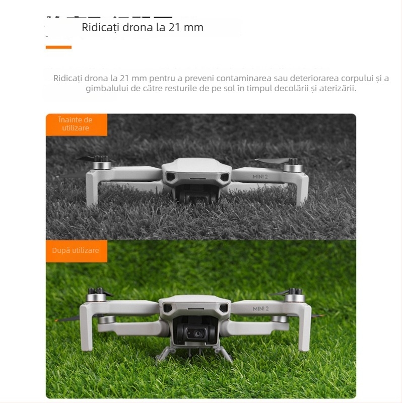 BRDRC Picioare de aterizare înălțate pentru DJI Mini 2, cu design pliabil și suport pentru gimbal