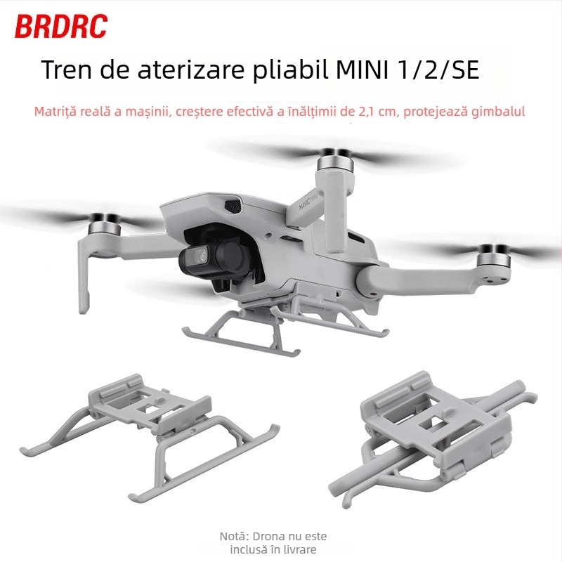 BRDRC Picioare de aterizare înălțate pentru DJI Mini 2, cu design pliabil și suport pentru gimbal