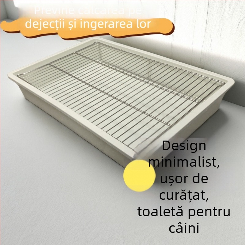 Toaletă pentru câini din oțel inoxidabil, cu suport înălțat, pentru câini mici și de talie medie