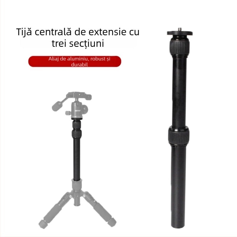 Tija de extindere a coloanei centrale pentru trepied și monopod, cu suport pentru telefon și stabilizator gimbal