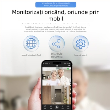 Cameră de supraveghere pentru casă cu lentile duale și vizualizare duală, Wi-Fi, PTZ compact, HD, fără fir