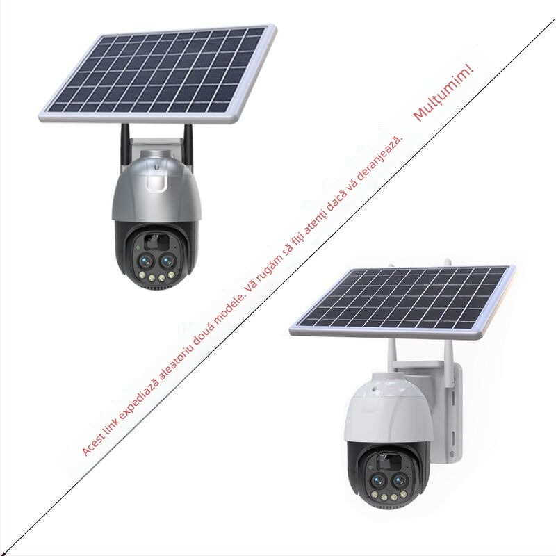 Cameră dome solară, 4K, cu obiectiv dual, zoom 10x și detecție oameni prin 4G