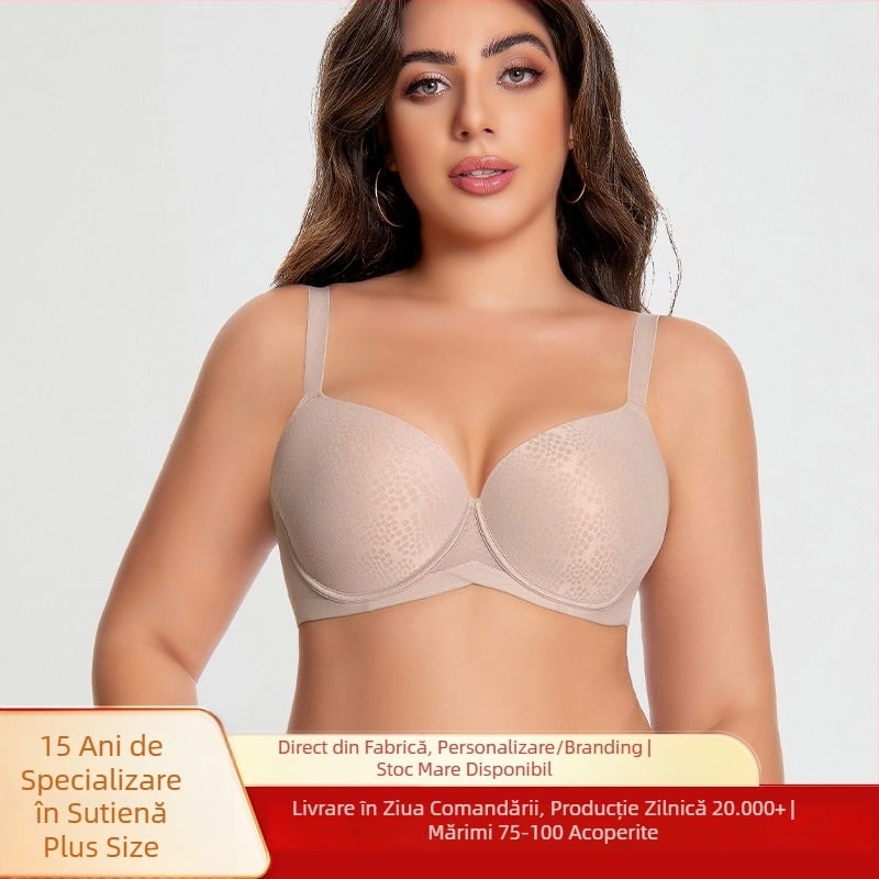 Sutien pentru plus size, cupă completă, respirabil, susținere și modelare pentru sâni mari