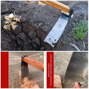 Lopată de grădină din oțel cu arc pentru uz casnic, unealtă integrată din oțel mangan pentru săpat și curățarea terenului, lopată mare pentru săpat lăstari de bambus