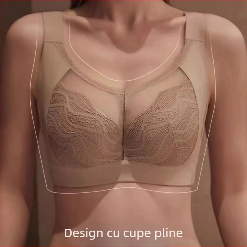 Sutien reglabil pentru femei, cu suport lateral, anti-cădere, arc metal moale, efect de ridicare, model subțire, cupă completă pentru sâni mari
