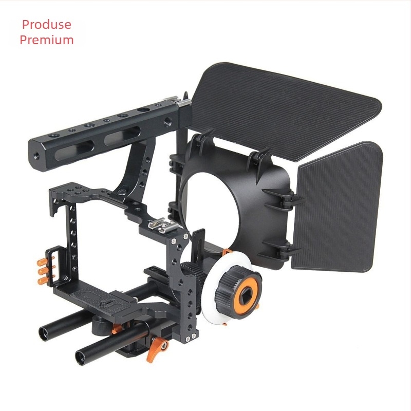 YELANGU Wolf King GH4A7M4 kit cage pentru cameră cu stabilizator amortizator și suport portocaliu