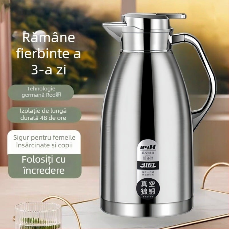 Termos din oțel inoxidabil 316, recipient izolat pentru uz casnic, capacitate mare, premium pentru birou și cămine studențești