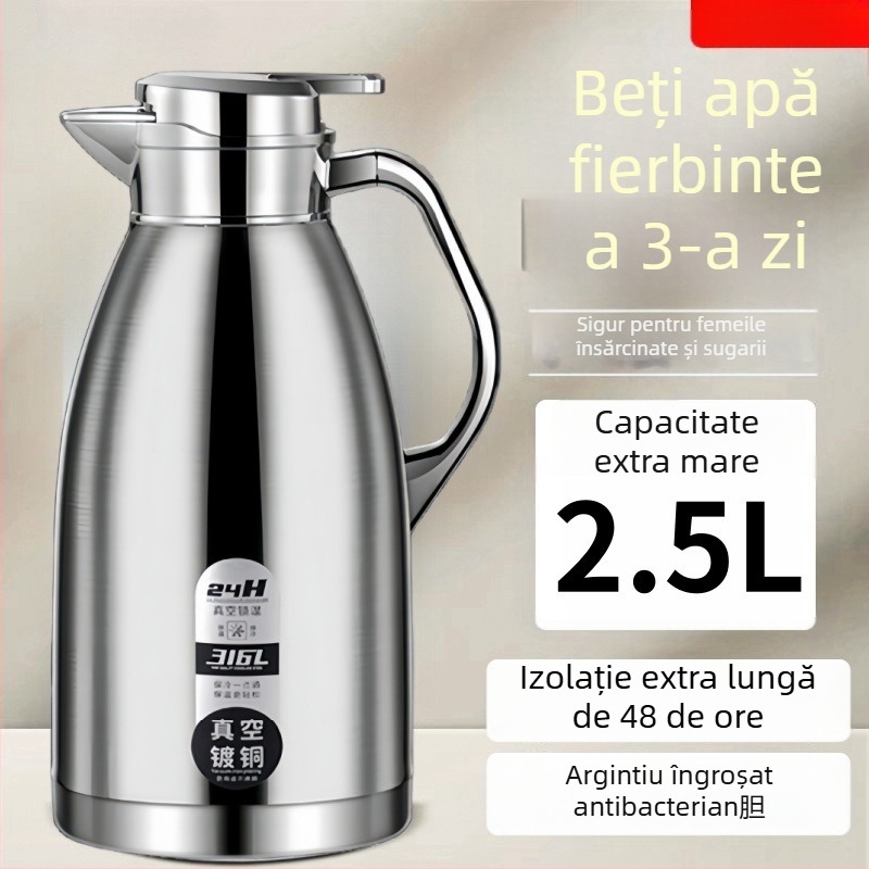 Termos din oțel inoxidabil 316, recipient izolat pentru uz casnic, capacitate mare, premium pentru birou și cămine studențești