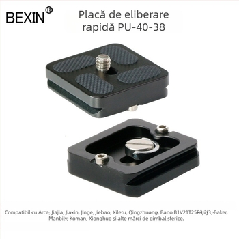 PU40 Placă universală de eliberare rapidă pentru capul cu balon al trepiedului, pentru DSLR