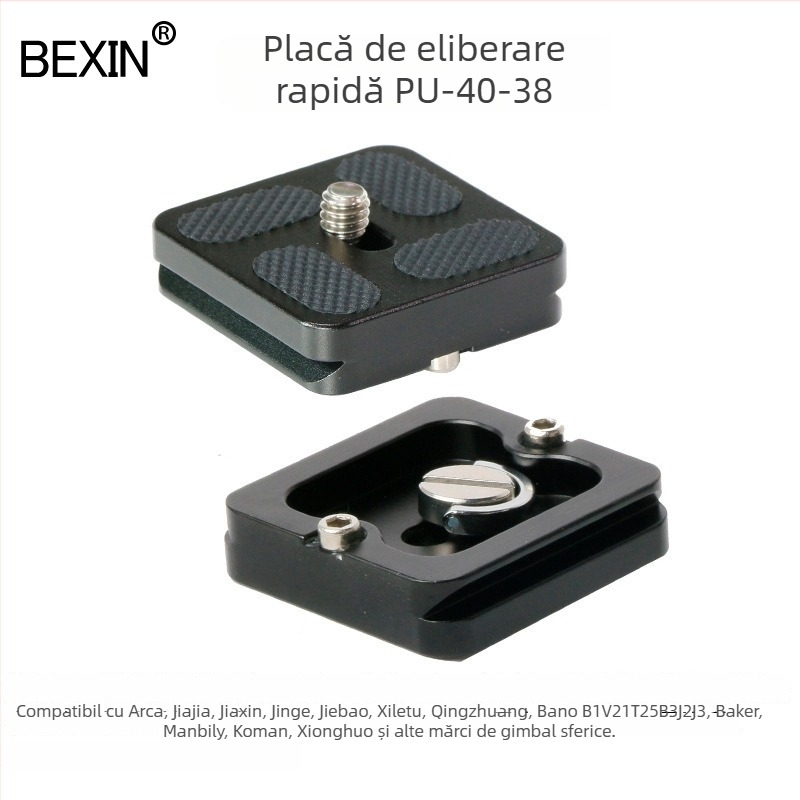 PU40 Placă universală de eliberare rapidă pentru capul cu balon al trepiedului, pentru DSLR