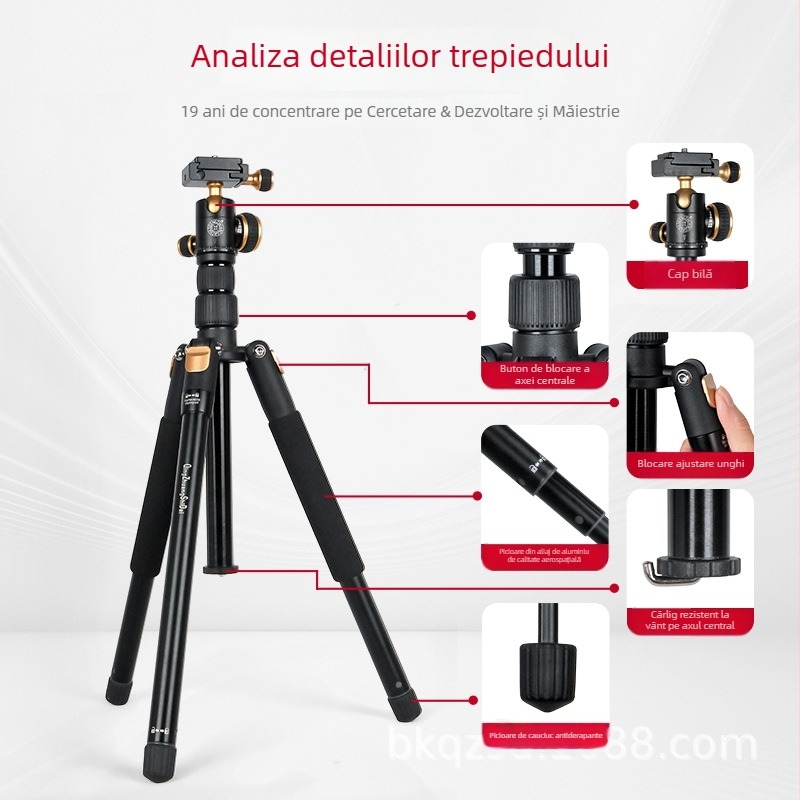 Lightweight Era Q553 Trepied portabil pentru DSLR și camere mirrorless și telefoane, fotografie de călătorie