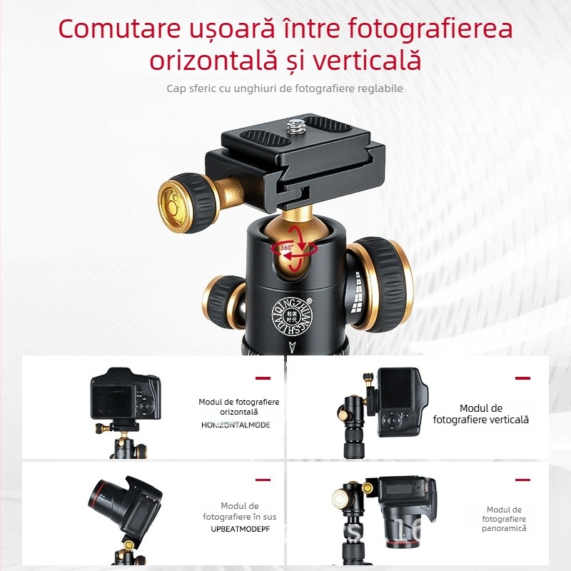 Lightweight Era Q553 Trepied portabil pentru DSLR și camere mirrorless și telefoane, fotografie de călătorie