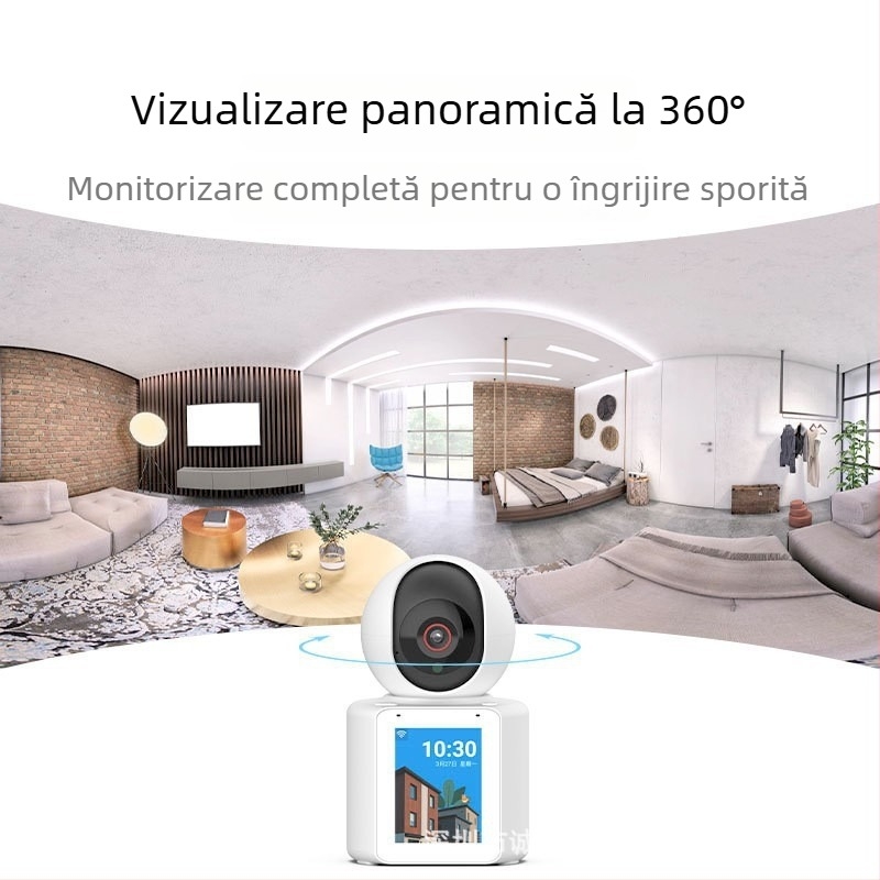Camera video pentru casă cu monitorizare de la distanță pe telefonul mobil, acoperire de 360° pentru îngrijirea adulilor și copiilor