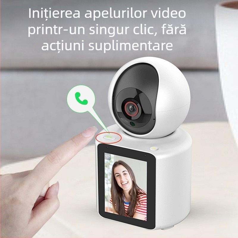 Camera video pentru casă cu monitorizare de la distanță pe telefonul mobil, acoperire de 360° pentru îngrijirea adulilor și copiilor