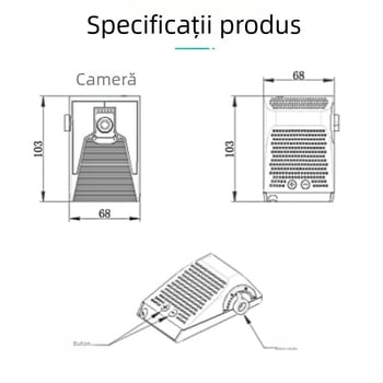 Cameră frontală ADAS pentru vehicul, cu AHD, montaj fără găuri prin bandă adezivă, StarLight pentru noapte, anti deviație și anti-coliziune