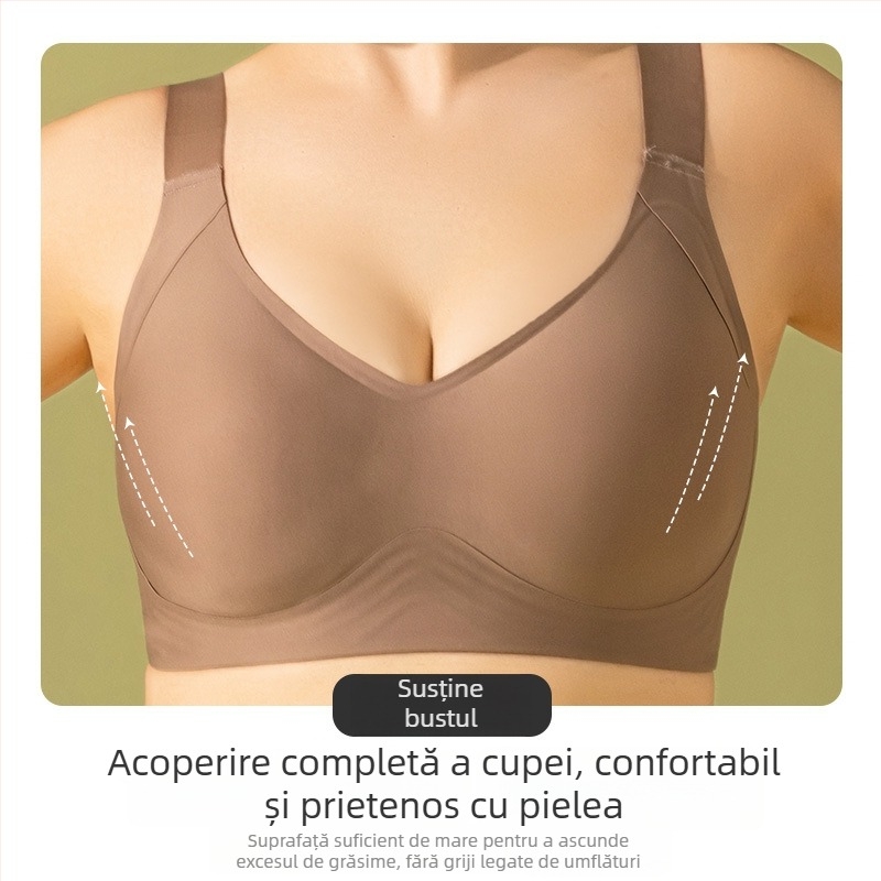 Sutien plus size fără cusături, pentru vară, din nylon-spandex, model sculptant, conturează silueta și vizual reduce bustul