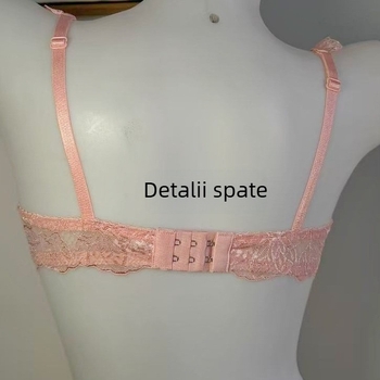 Sutien dantelat în stil prințesă, mov, roz și negru, cu umplutură din spumă, cupă semi și push-up