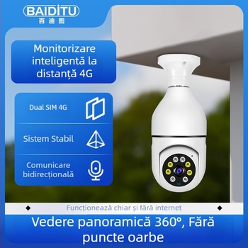 Cameră de securitate pentru interior, 360°, 1080p, Wi-Fi fără fir, monitorizare la distanță prin aplicație mobilă, urmărire a persoanelor