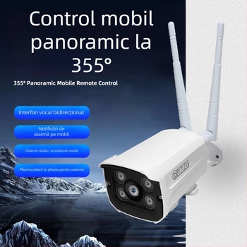 V380 Cameră IP pentru exterior, Wi-Fi, cu lentilă duală, rezistentă la apă, monitorizare de la distanță 1080p
