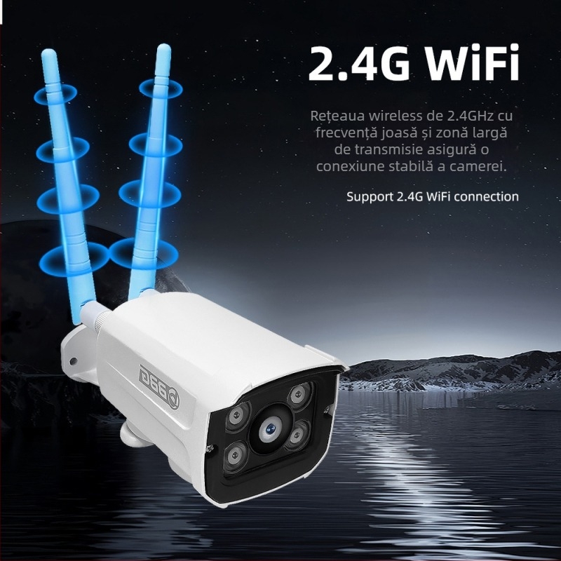 V380 Cameră IP pentru exterior, Wi-Fi, cu lentilă duală, rezistentă la apă, monitorizare de la distanță 1080p