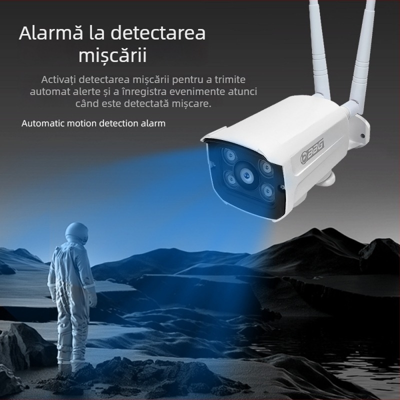 V380 Cameră IP pentru exterior, Wi-Fi, cu lentilă duală, rezistentă la apă, monitorizare de la distanță 1080p