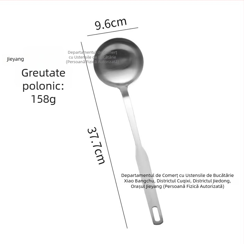 Set din oțel inoxidabil nemagnetic, cu spatulă, lingură de gătit, spatulă pentru prăjit, lingură îngroșată cu mâner lung, rezistentă la temperaturi înalte