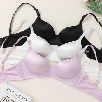 Sutien plus size lucios, culoare solidă, cu arc subțire și cupă 3/4, design adunat