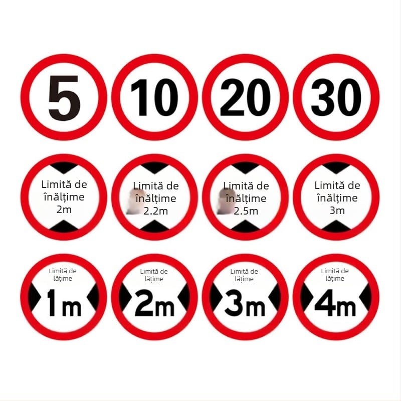 Semne de limitare a înălțimii și a lățimii cu folie reflectorizantă pentru vehicule, trafic rutier și siguranță la incendii