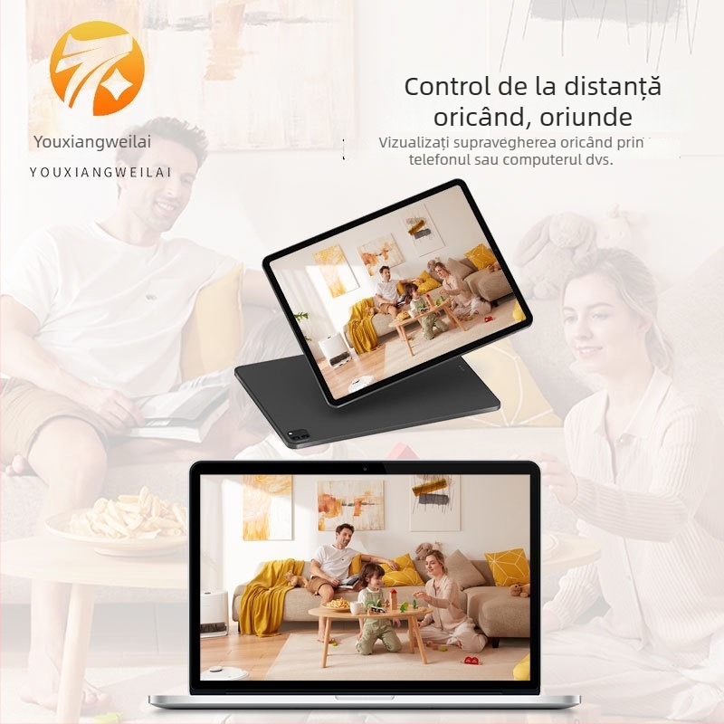 A12 HD Cameră dome de 2,5 inchi, monitorizare securitate 1080p interior/exterior, iluminare duală la 360°