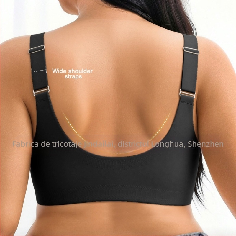 Sutien fără sârmă, fără cusături, cu închidere frontală, plus size, push-up, pentru femei