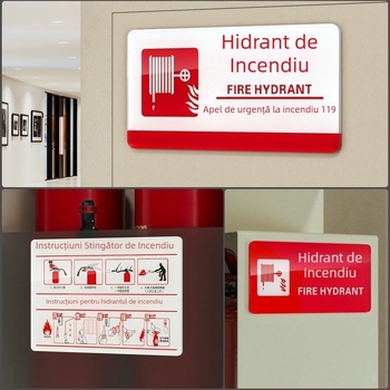 Semne acrilice de siguranță la incendiu pentru interior și semne de hidrant