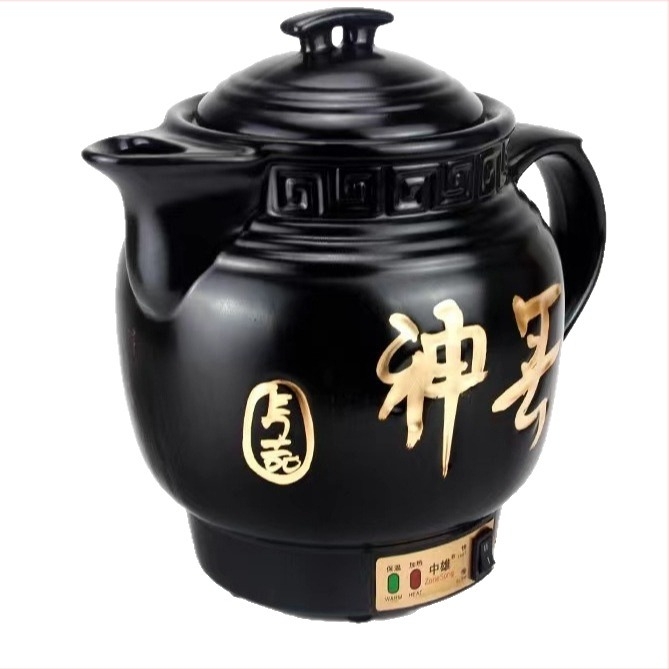 Oală ceramică de decoct pentru uz casnic, cu control prin buton, izolată, 3–4 L