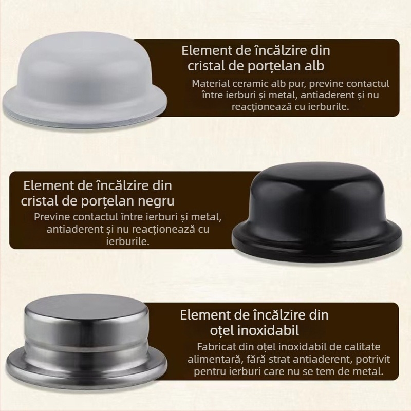 Oală ceramică de decoct pentru uz casnic, cu control prin buton, izolată, 3–4 L