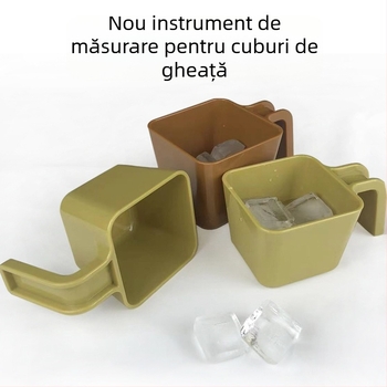 Set linguri de măsură Frappuccino – stil cafenea, lingură pătrată pentru pudră, lingură din plastic pentru gheață, lingură PC, tavă de gheață pentru coacere