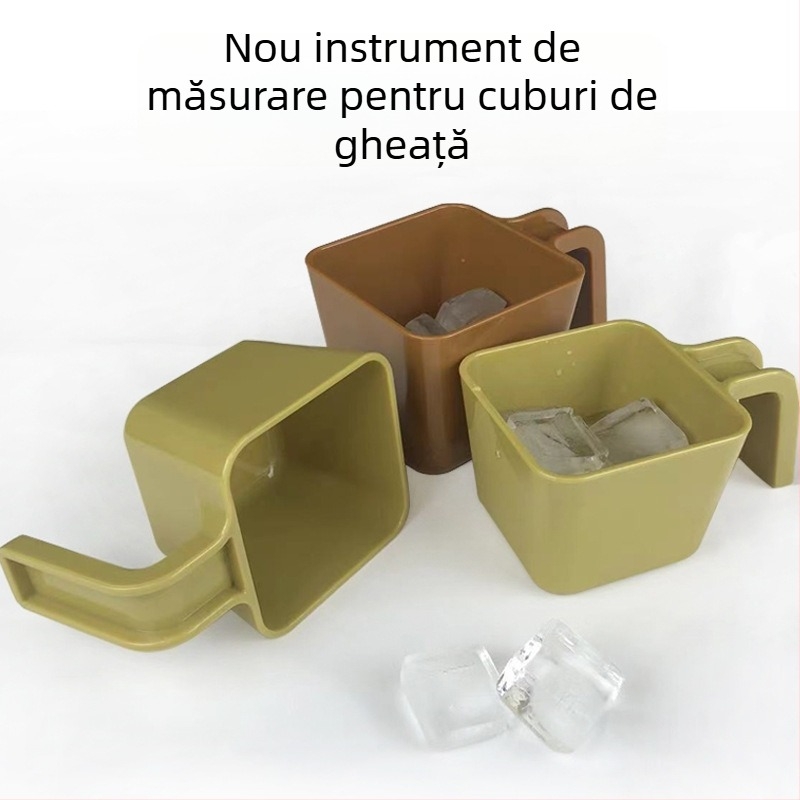 Set linguri de măsură Frappuccino – stil cafenea, lingură pătrată pentru pudră, lingură din plastic pentru gheață, lingură PC, tavă de gheață pentru coacere