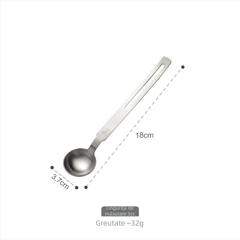 Lingură de cafea din oțel inoxidabil 304, cu design pentru agățare, lingură de măsurare pentru bucătărie, coacere, lapte praf și lichide
