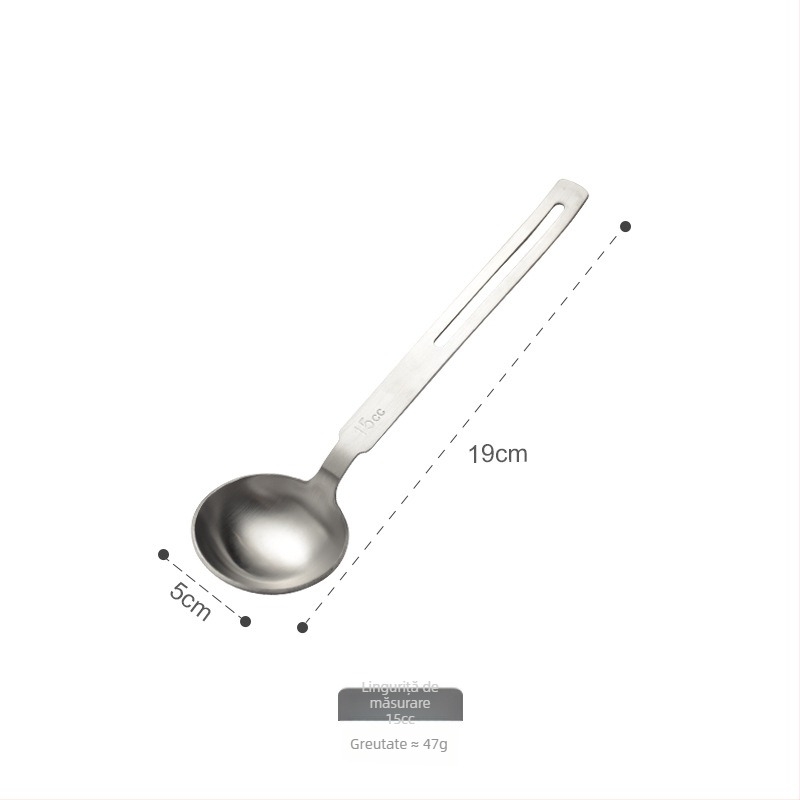 Lingură de cafea din oțel inoxidabil 304, cu design pentru agățare, lingură de măsurare pentru bucătărie, coacere, lapte praf și lichide