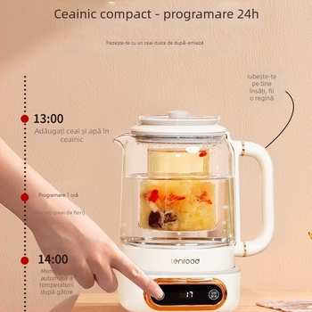 Linglu ceainic electric din sticlă 0.8 L LR021, temperatură reglabilă
