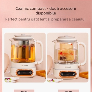 Linglu ceainic electric din sticlă 0.8 L LR021, temperatură reglabilă