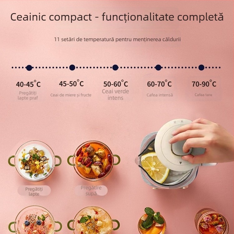 Linglu ceainic electric din sticlă 0.8 L LR021, temperatură reglabilă