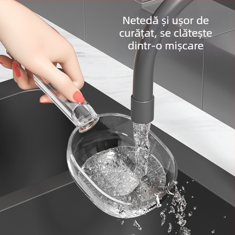 Lingură de măsurare multifuncțională pentru făină, lapte praf, făină de orez, cereale și mâncare pentru pisici; mâner din plastic lung cu clips