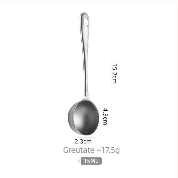Linguriță de măsurare din titan pur, 15 ml, pentru cafea, coacere și bucătărie, sare și lapte praf